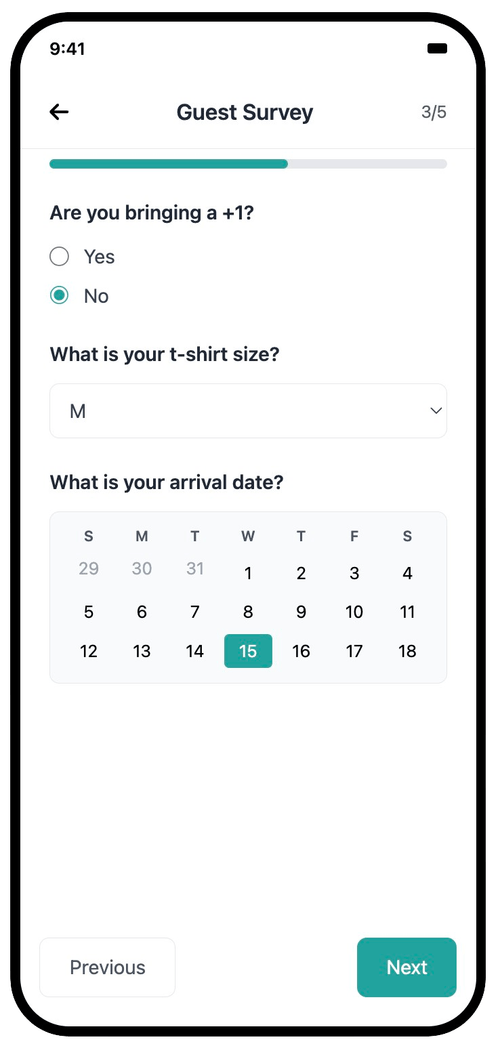Guest survey in the Tripsha application